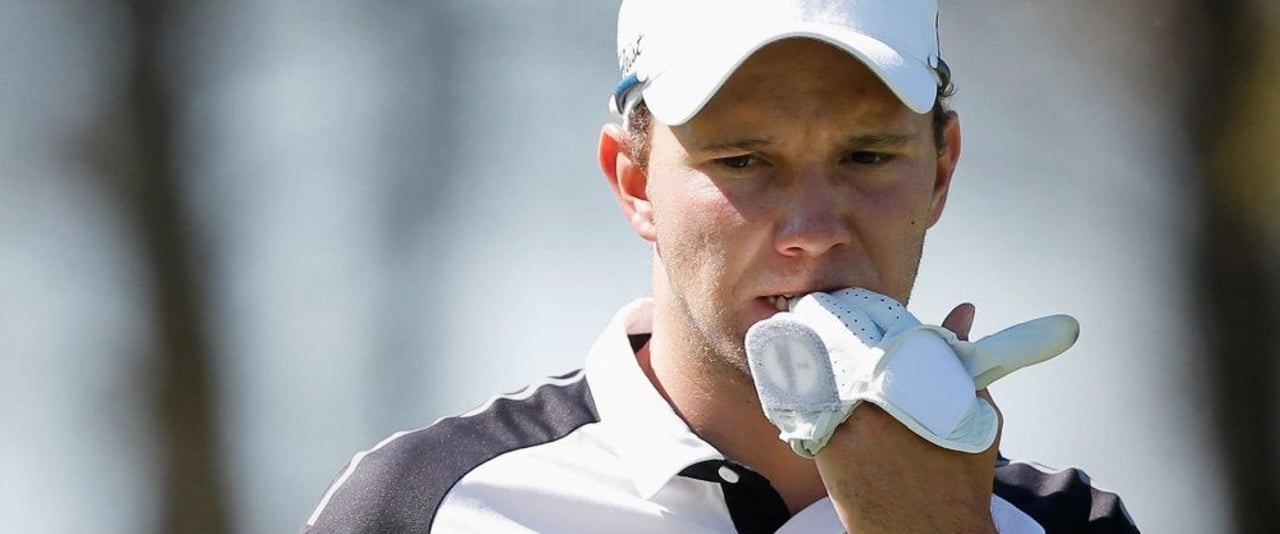 Maximilian Kieffer begann am zweiten Tag des Nordea Masters auf der Front und Back Nine jeweils stark, leistete sich dann aber Schlagverluste. Maximilian Kieffer begann am zweiten Tag des Nordea Masters auf der Front und Back Nine jeweils stark, leistete sich dann aber Schlagverluste.