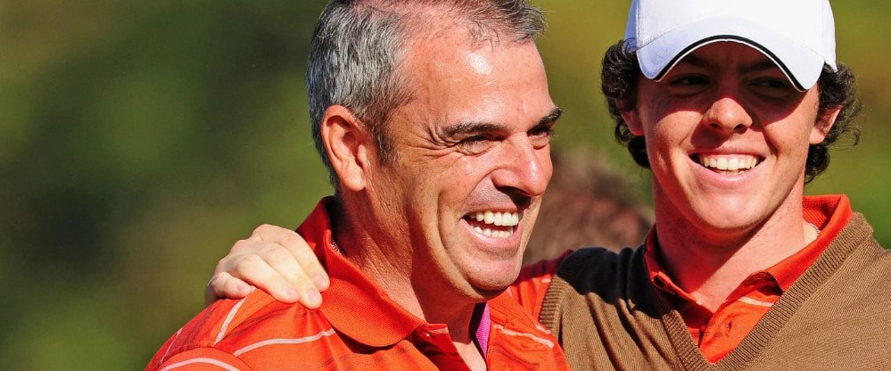 Paul McGinley setzt als Kapitän des Teams Europa beim Ryder Cup auf Rory McIlroy und Henrik Stenson als Stützen der Mannschaft. Paul McGinley setzt als Kapitän des Teams Europa beim Ryder Cup auf Rory McIlroy und Henrik Stenson als Stützen der Mannschaft.
