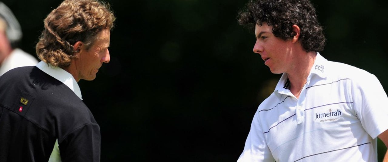 Rory McIlroy hat Bedenken geäußert, ob Bernhard Langer als Spieler dem gut harmonisierenden Team Europa zum Ryder Cup gut tut. Rory McIlroy hat Bedenken geäußert, ob Bernhard Langer als Spieler dem gut harmonisierenden Team Europa zum Ryder Cup gut tut.