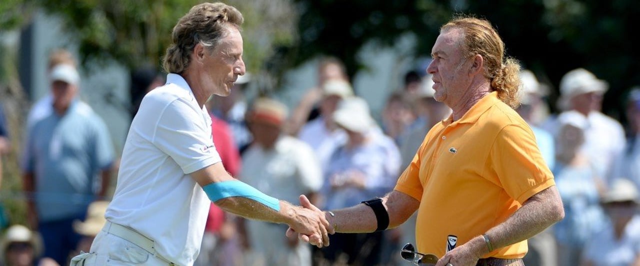 Bernhard Langer wird auf Hawaii zum zweiten Mal auf der Champions Tour auf Miguel A. Jiménez treffen. (Bild: Getty) Bernhard Langer wird auf Hawaii zum zweiten Mal auf der Champions Tour auf Miguel A. Jiménez treffen. (Bild: Getty)