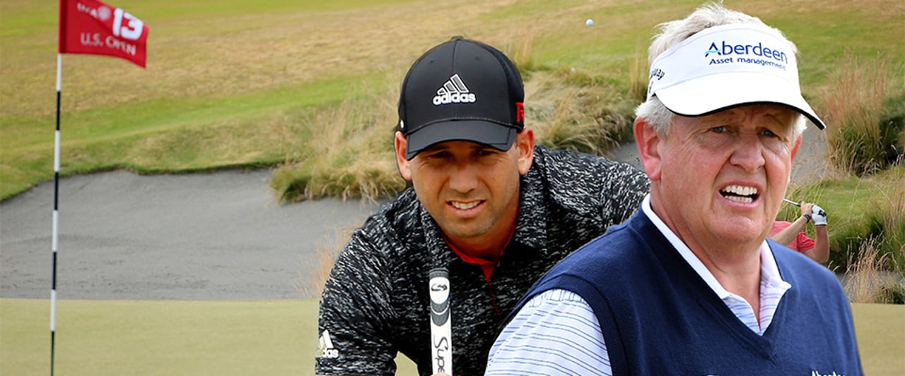 Sergio Garcia und Colin Montgomerie kritisieren nach dem Auftakt den Zustand der Grüns in Chambers Bay. (Foto: Getty) Sergio Garcia und Colin Montgomerie kritisieren nach dem Auftakt den Zustand der Grüns in Chambers Bay. (Foto: Getty)