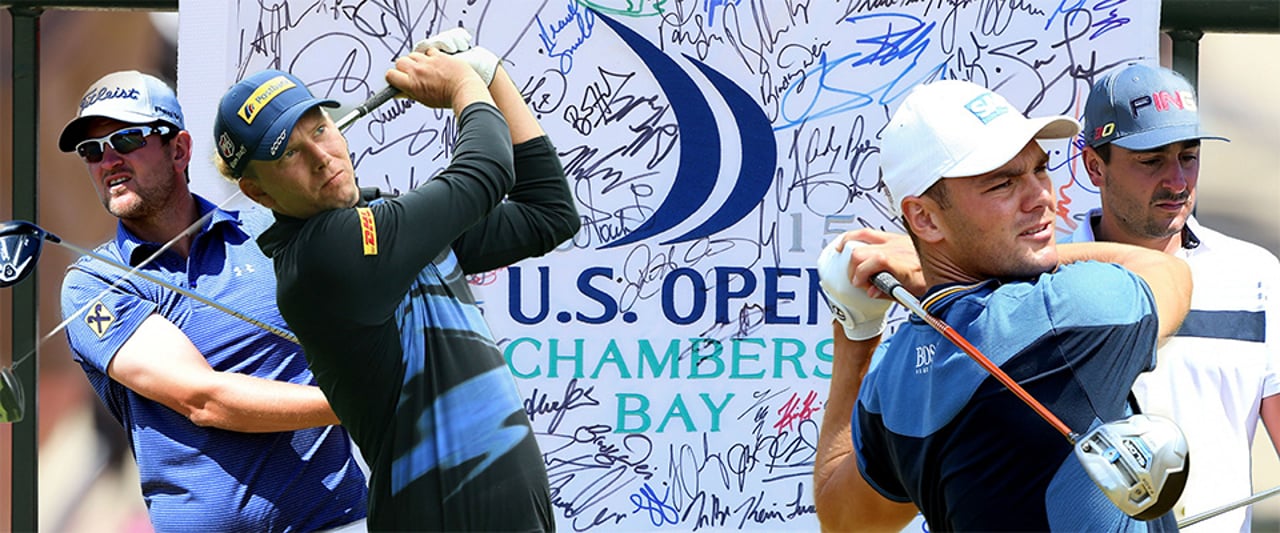 Bernd Wiesberger, Marcel Siem, Martin Kaymer und Stephan Jäger (v. l.) starten auf ihre erste Runde der US Open 2015. Bernd Wiesberger, Marcel Siem, Martin Kaymer und Stephan Jäger (v. l.) starten auf ihre erste Runde der US Open 2015.
