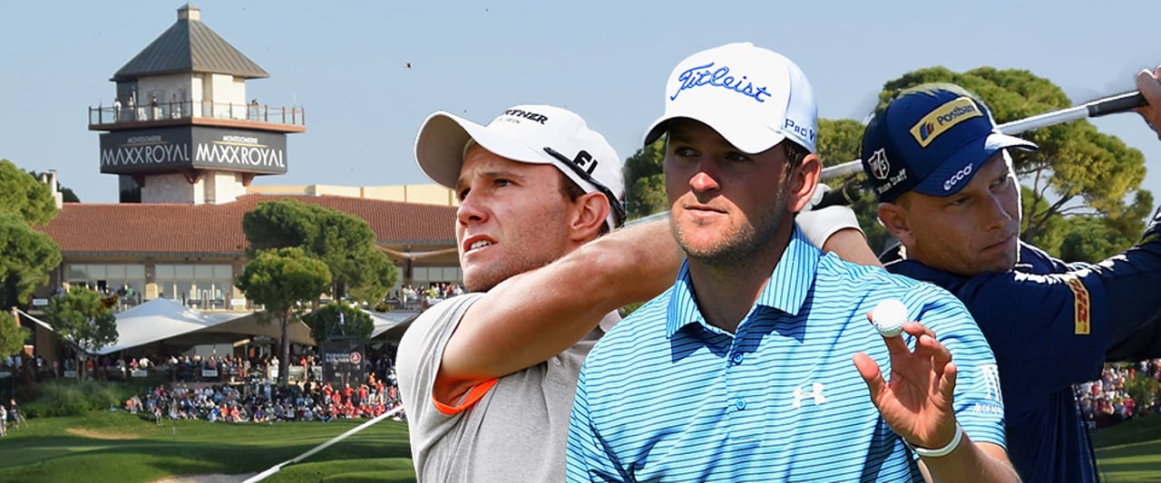 Mit Maximilian Kieffer, Bernd Wiesberger und Marcel Siem (v.l.) starten drei deutschsprachige Spieler bei der Turkish Airlines Open.