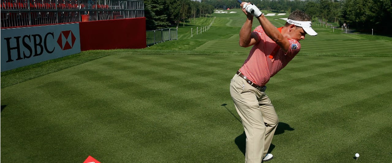 Luke Donald, der Engländer mit dem beneidenswerten Schwung, schaltet den Kopf beim Schwung am liebsten aus. (Foto: Getty) Luke Donald, der Engländer mit dem beneidenswerten Schwung, schaltet den Kopf beim Schwung am liebsten aus. (Foto: Getty)