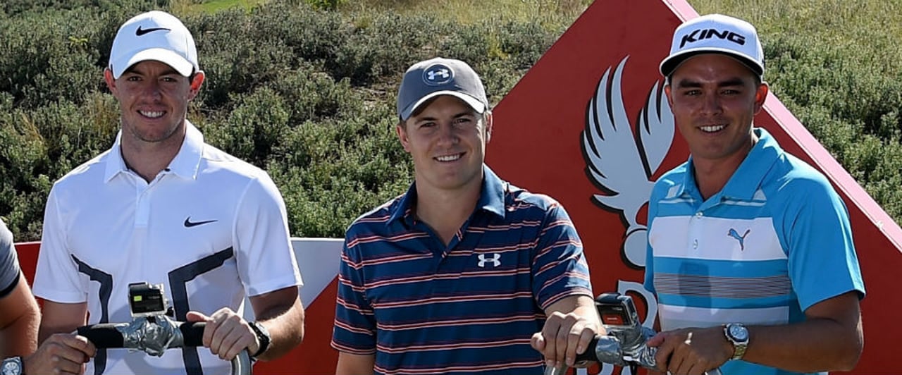 Der Flight um Rory McIlroy, Jordan Spieth und Rickie Fowler (v.l.) dürfte bei der Abu Dhabi HSBC Golf Championship die Blicke auf sich ziehen. Der Flight um Rory McIlroy, Jordan Spieth und Rickie Fowler (v.l.) dürfte bei der Abu Dhabi HSBC Golf Championship die Blicke auf sich ziehen.