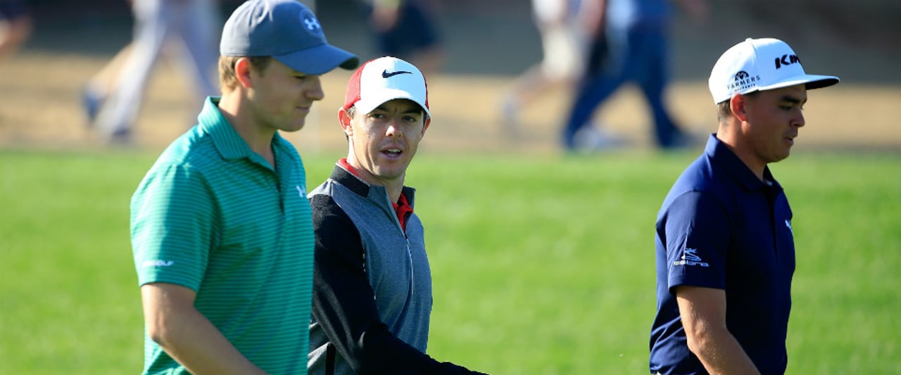 Spieth, McIlroy, Fowler: Das Trio ist wohl der interessanteste Flight der ersten Runde der Abu Dhabi HSBC Golf Championship. (Foto: Getty) Spieth, McIlroy, Fowler: Das Trio ist wohl der interessanteste Flight der ersten Runde der Abu Dhabi HSBC Golf Championship. (Foto: Getty)