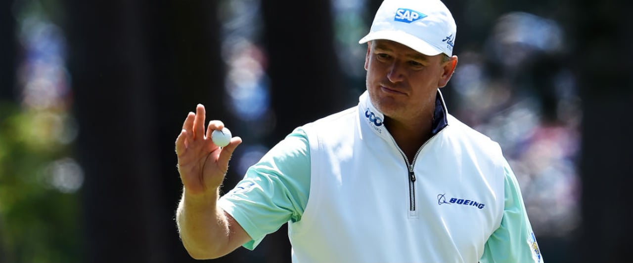 Dieser Mann prägte den ersten Tag des Masters wie kein anderer: Ernie Els mit seinem Sechs-Putt. (Foto: Getty) Dieser Mann prägte den ersten Tag des Masters wie kein anderer: Ernie Els mit seinem Sechs-Putt. (Foto: Getty)