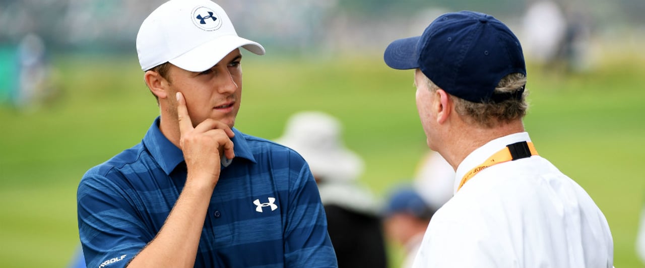 Jordan Spieth hatte am ersten Tag der US Open seine Probleme mit dem durchnässten Platz. (Foto: Getty) Jordan Spieth hatte am ersten Tag der US Open seine Probleme mit dem durchnässten Platz. (Foto: Getty)
