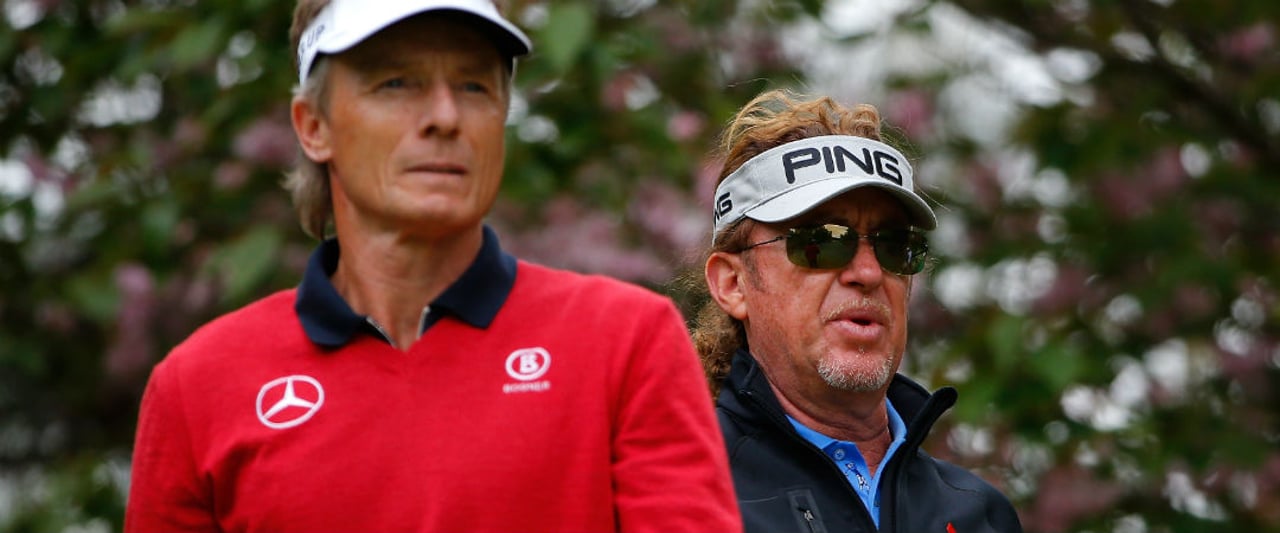 Bei der Senior Open Championship geht Bernhard Langer zusammen mit dem Zigarre rauchenden Publikumsliebling Miguel Angel Jimenez an den Start. (Foto: Getty)