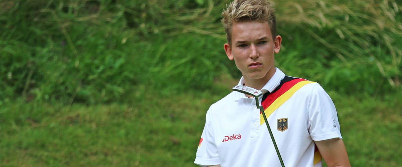 Der 16-Jährige Falko Hanisch holte einen Punkt beim Junior Ryder Cup für das europäische Team. (Foto: DGV/stebl) Der 16-Jährige Falko Hanisch holte einen Punkt beim Junior Ryder Cup für das europäische Team. (Foto: DGV/stebl)