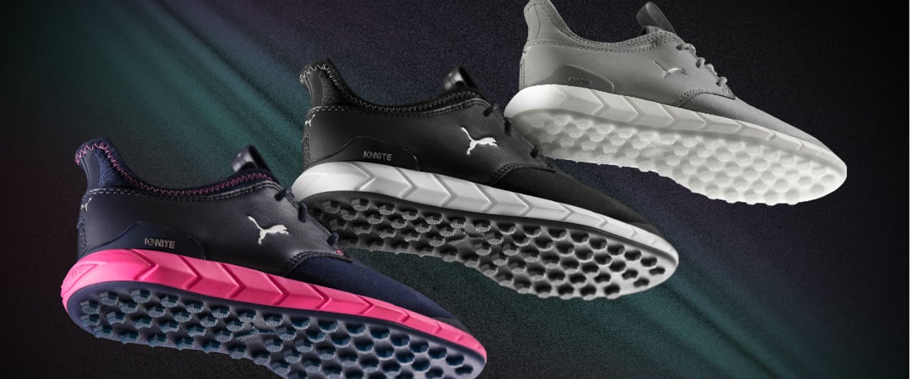 So präsentiert sich die Damenschuh-Kollektion für das kommende Jahr. (Foto: Puma Golf) So präsentiert sich die Damenschuh-Kollektion für das kommende Jahr. (Foto: Puma Golf)
