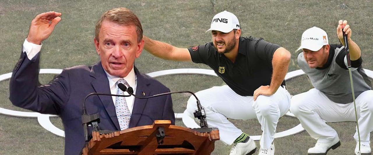 PGA-Tour-Chef Tim Finchem (l.) versucht vor Beginn seines Ruhestandes noch einiges zu bewegen. PGA-Tour-Chef Tim Finchem (l.) versucht vor Beginn seines Ruhestandes noch einiges zu bewegen.