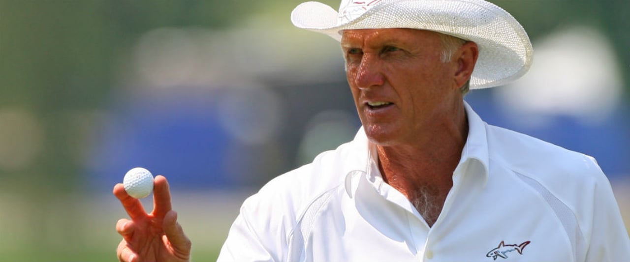 Auch wenn sich seine aktive Zeit auf dem Golfplatz in Grenzen hält, Greg Norman ist weiter dick im Geschäft. (Foto: Getty) Auch wenn sich seine aktive Zeit auf dem Golfplatz in Grenzen hält, Greg Norman ist weiter dick im Geschäft. (Foto: Getty)