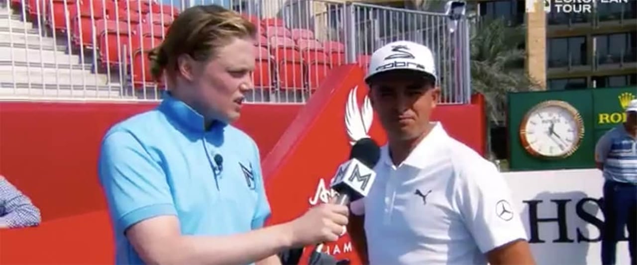 Golf Video Awkward Reporter European Tour Abu Dhabi HSBC Championship