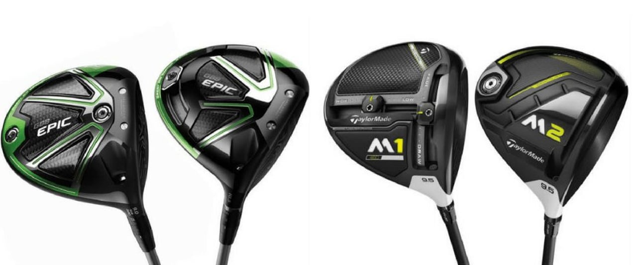 Die beiden Flaggschiff-Modelle von Callaway und TaylorMade sind die neuen GBB Epic bzw. M1 und M2 Driver. (Foto: Callaway / TaylorMade) Die beiden Flaggschiff-Modelle von Callaway und TaylorMade sind die neuen GBB Epic bzw. M1 und M2 Driver. (Foto: Callaway / TaylorMade)