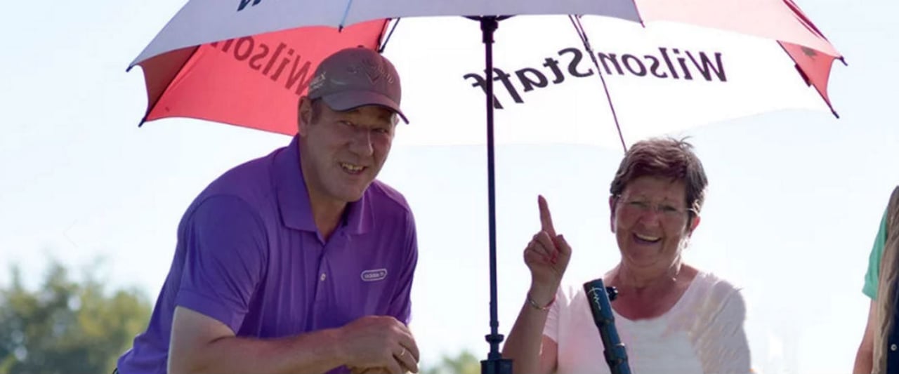 Der Schirm Caddie lässt sich in vier verschiedene Stufen einstellen. (Foto: Schirm Caddie) Der Schirm Caddie lässt sich in vier verschiedene Stufen einstellen. (Foto: Schirm Caddie)