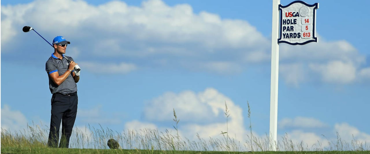 Martin Kaymer fühlte sich am zweiten Tag der US Open äußerst wohl auf dem Platz in Erin Hills. (Foto: Getty) Martin Kaymer fühlte sich am zweiten Tag der US Open äußerst wohl auf dem Platz in Erin Hills. (Foto: Getty)