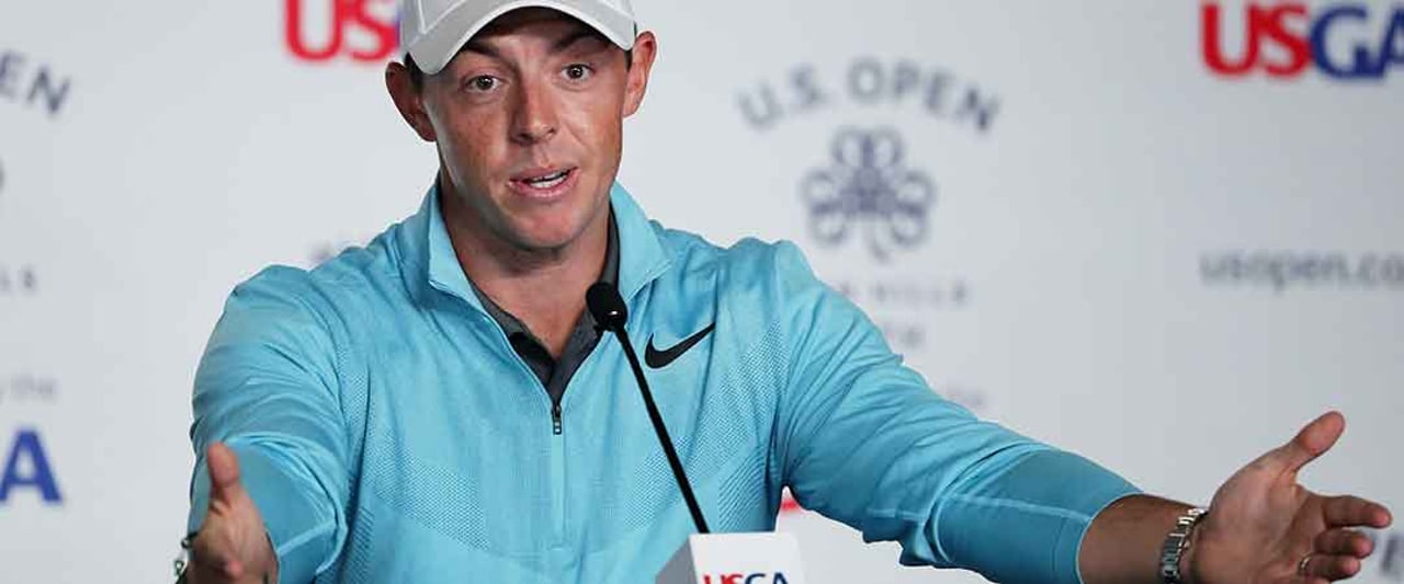 Rory McIlroy findet die Kritik am Rough bei der US Open 2017 in Erin Hills übertrieben. (Foto: Getty) Rory McIlroy findet die Kritik am Rough bei der US Open 2017 in Erin Hills übertrieben. (Foto: Getty)