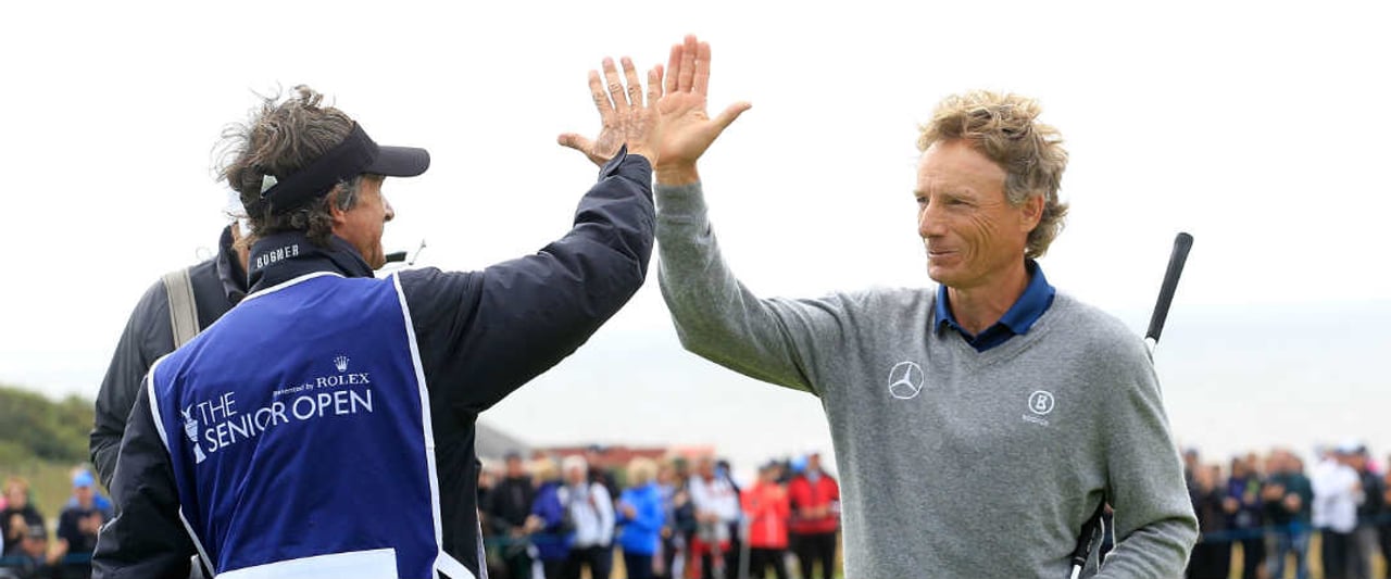Bernhard Langer feiert seinen 10. Majorsieg. Im Golf Post Talk werden diese und andere Ereignisse ausführlich diskutiert und analysiert. (Foto: Getty) Bernhard Langer feiert seinen 10. Majorsieg. Im Golf Post Talk werden diese und andere Ereignisse ausführlich diskutiert und analysiert. (Foto: Getty)