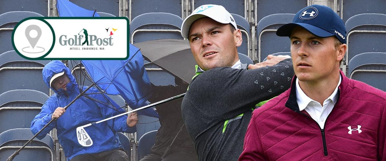 Während Martin Kaymer (l.) bei der British Open lange um den Cut zittern muss, zieht Jordan Spieth an der Spitze seine Kreise. Während Martin Kaymer (l.) bei der British Open lange um den Cut zittern muss, zieht Jordan Spieth an der Spitze seine Kreise.