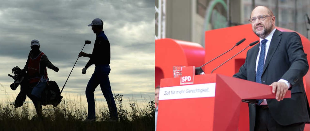 Martin Schulz sorgte mit seiner Rhetorik über Golffahrer und Golfspieler für Aufregung. (Foto: Getty) Martin Schulz sorgte mit seiner Rhetorik über Golffahrer und Golfspieler für Aufregung. (Foto: Getty)