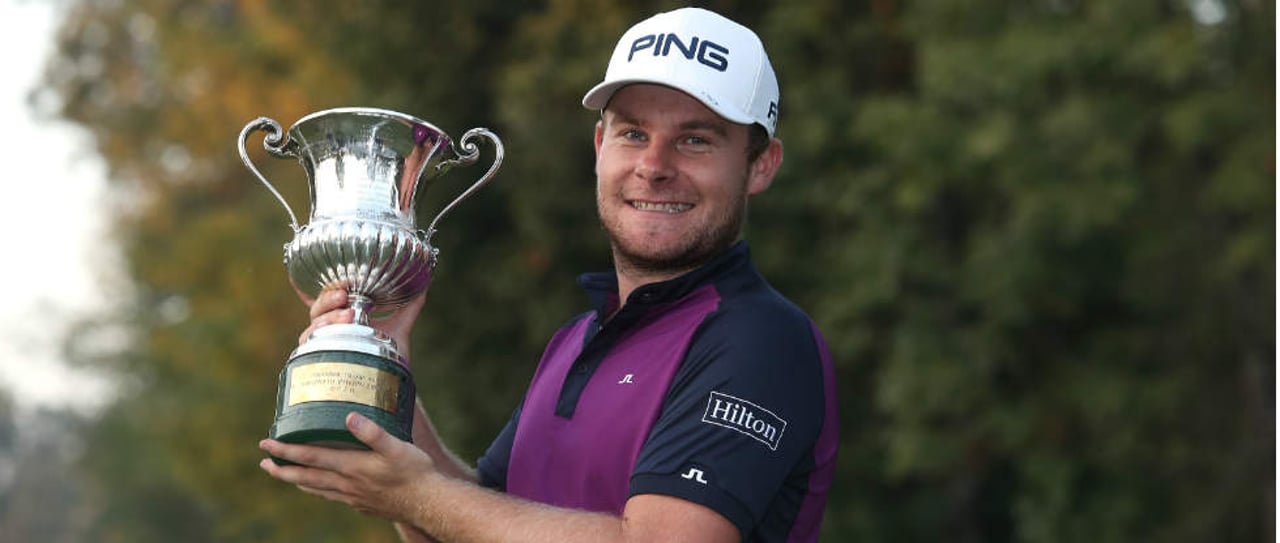 Ein glücklicher Tyrrell Hatton nach seinem Sieg bei der Italian Open 2017. (Foto: Getty)