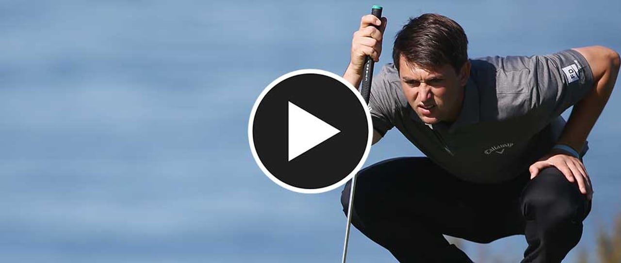 Ollie Schiederjans bereitet sich auf seinen Putt vor. (Foto: Getty) Ollie Schiederjans bereitet sich auf seinen Putt vor. (Foto: Getty)