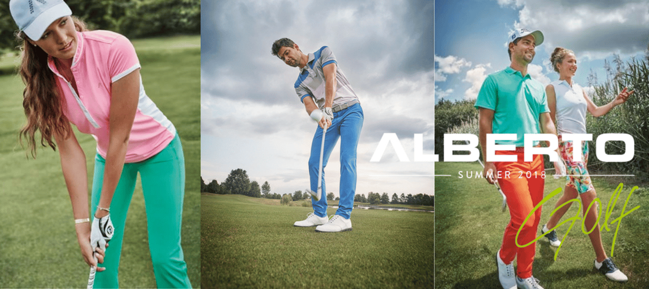 Bei Alberto Golf steht die Sommerkollektion 2018 unter dem Motto "Colourful Green". (Foto: Alberto Golf) Bei Alberto Golf steht die Sommerkollektion 2018 unter dem Motto "Colourful Green". (Foto: Alberto Golf)