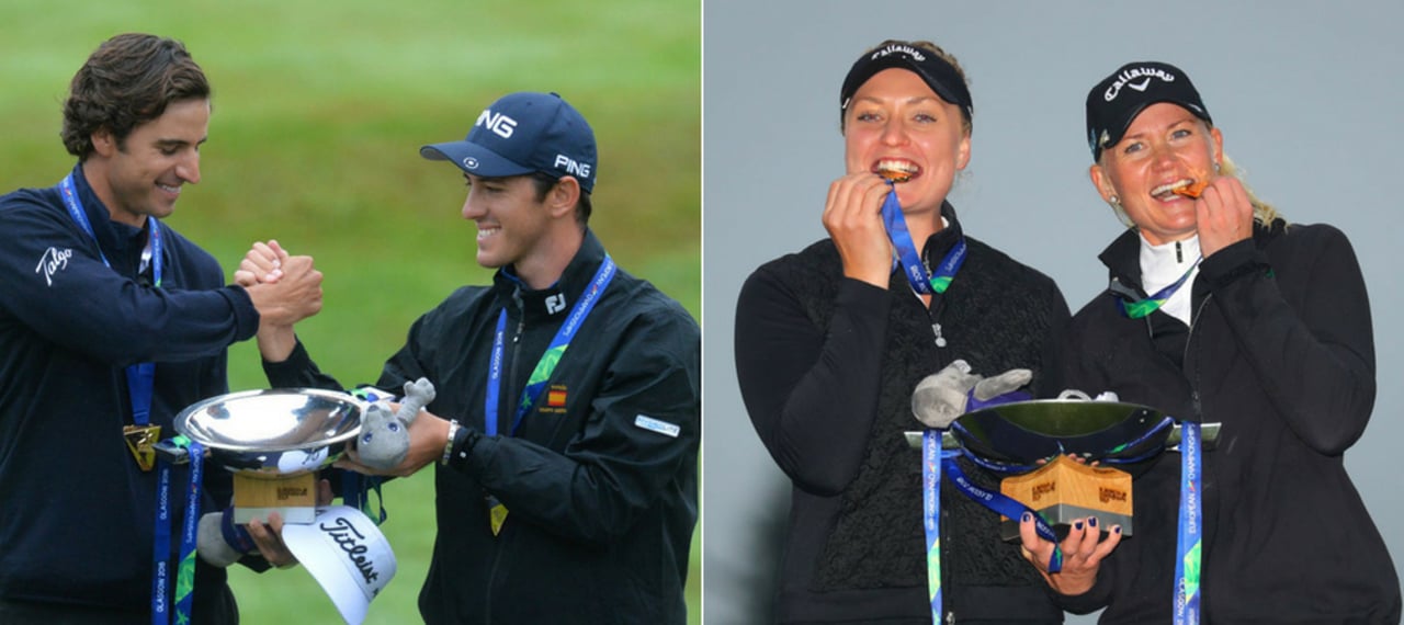 Spanien (li.) und Schweden (re.) triumphieren bei den ersten European Championships Golf in Gleneagles. (Foto: Getty) Spanien (li.) und Schweden (re.) triumphieren bei den ersten European Championships Golf in Gleneagles. (Foto: Getty)