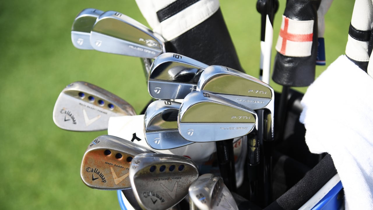 Die neuen Eisen von Tommy Fleetwood mit der Aufschrift "P-7TW". (Foto: Getty)