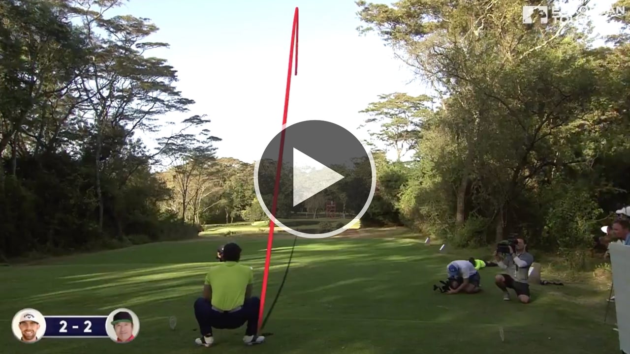 Ho-Sung Choi schaut gespannt seinem Schlag hinterher. (Foto: Twitter/@TheEuropeanTour) Ho-Sung Choi schaut gespannt seinem Schlag hinterher. (Foto: Twitter/@TheEuropeanTour)