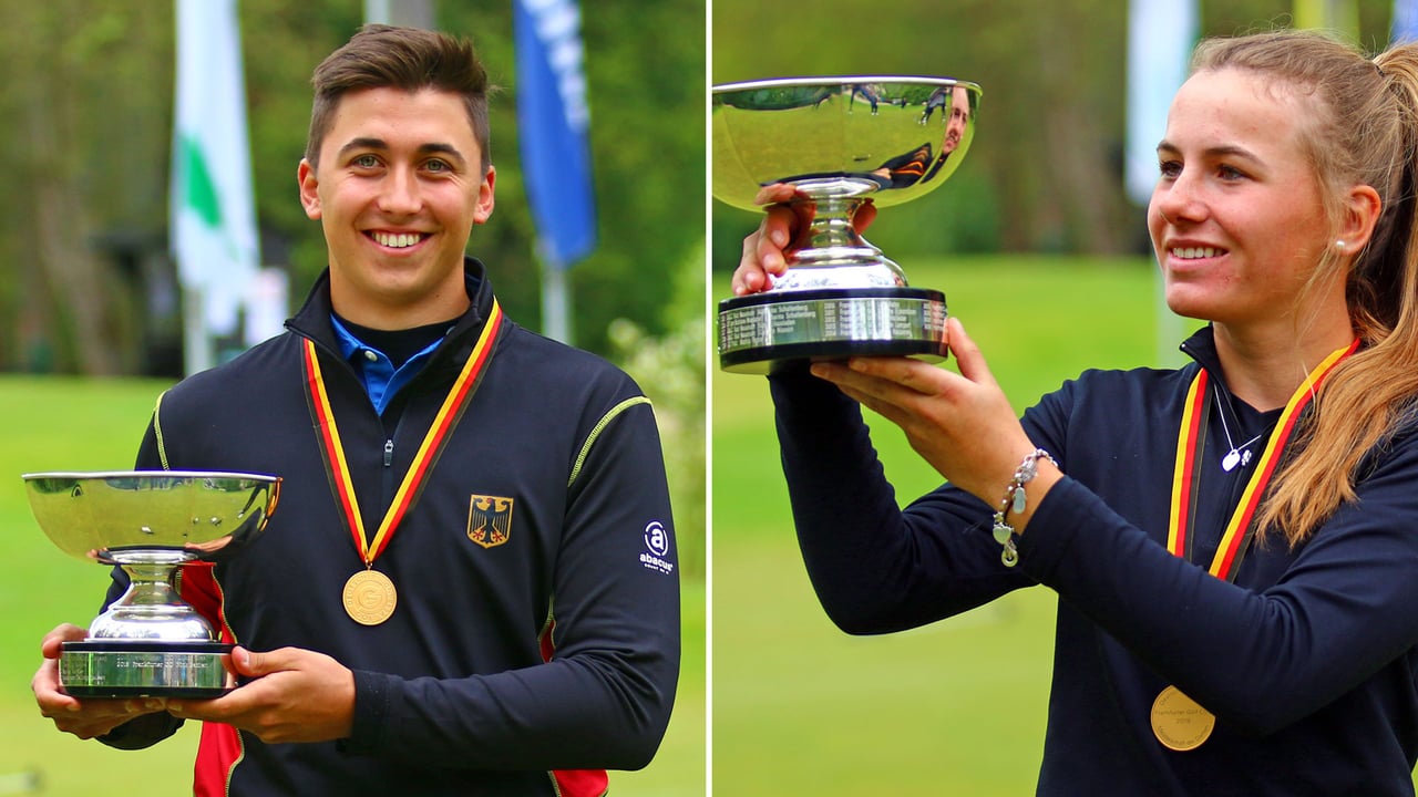 Chiara Horder (re. / GC München Valley) und Marc Hammer (GC Mannheim-Viernheim). (Foto: DGV/stebl) Chiara Horder (re. / GC München Valley) und Marc Hammer (GC Mannheim-Viernheim). (Foto: DGV/stebl)
