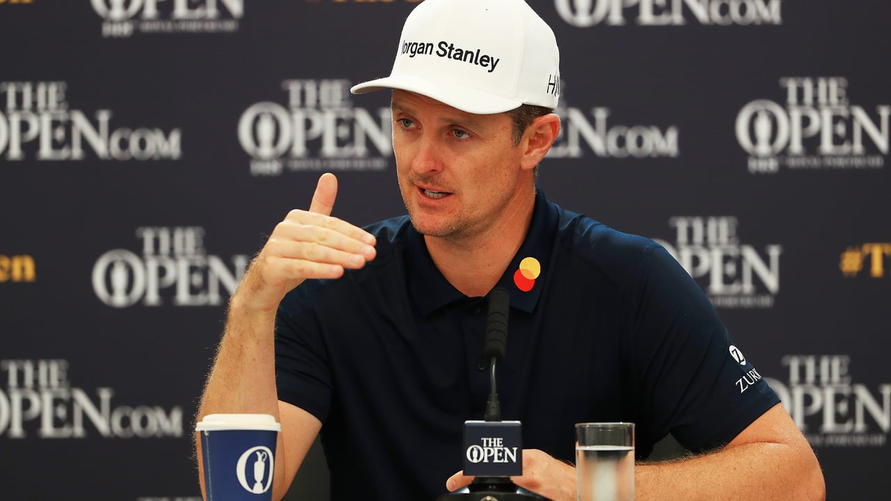 Justin Rose auf der Pressekonferenz bei der British Open 2019. (Foto: Getty) Justin Rose auf der Pressekonferenz bei der British Open 2019. (Foto: Getty)