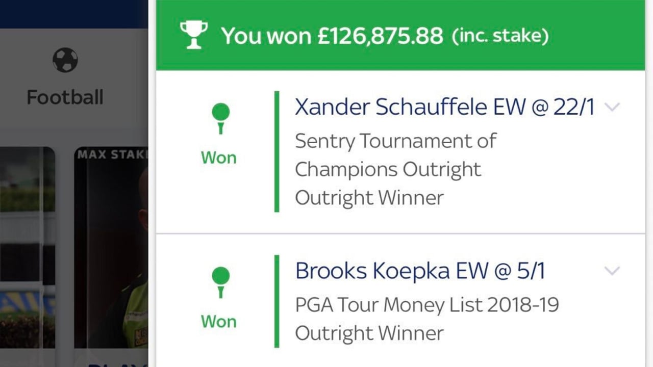 Der Wettschein des Jahres. (Foto: Twitter/@BenColeyGolf) Der Wettschein des Jahres. (Foto: Twitter/@BenColeyGolf)