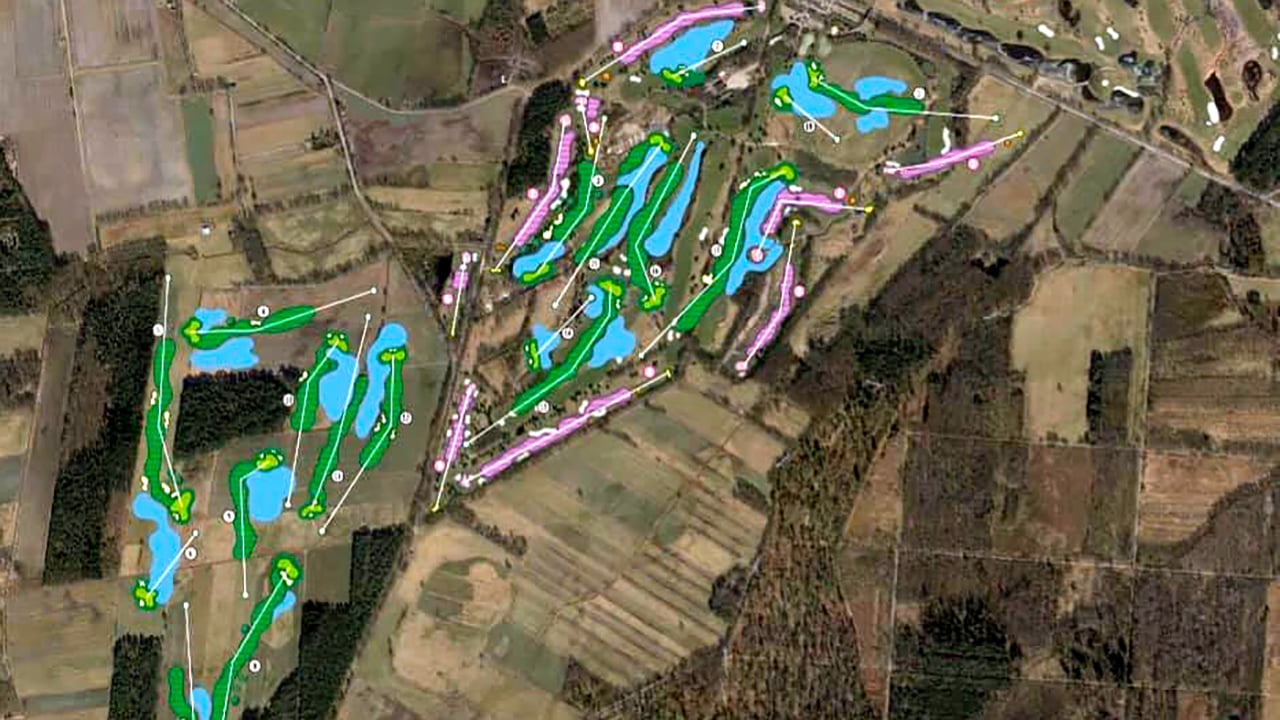 Planspiele: Die Erweiterung der Green Eagle Golf Courses um den West Course auf Papier. (Foto: Michael Blesch/Green Eagle Golf Courses)