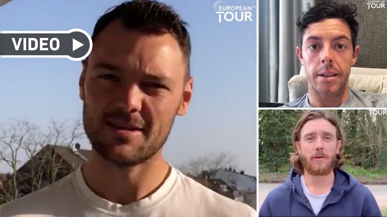 Martin Kaymer, Rory McIlroy, Tommy Fleetwood und viele weitere Profis haben sich in einem Video geäußert. (Foto: Twitter/@EuropeanTour) Martin Kaymer, Rory McIlroy, Tommy Fleetwood und viele weitere Profis haben sich in einem Video geäußert. (Foto: Twitter/@EuropeanTour)