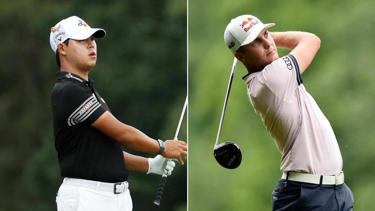 Si Woo Kim und Matthias Schwab bei der Wyndham Championship 2020. (Foto: Getty) Si Woo Kim und Matthias Schwab bei der Wyndham Championship 2020. (Foto: Getty)
