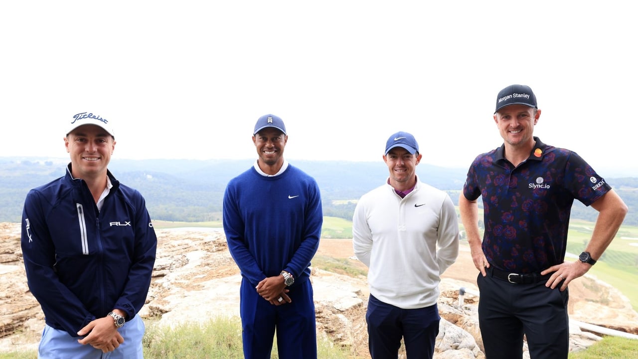 USA vs UK hieß es beim Payne's Valley Cup auf dem von Tiger Woods designeten Golfkurs. (Foto: getty) USA vs UK hieß es beim Payne's Valley Cup auf dem von Tiger Woods designeten Golfkurs. (Foto: getty)