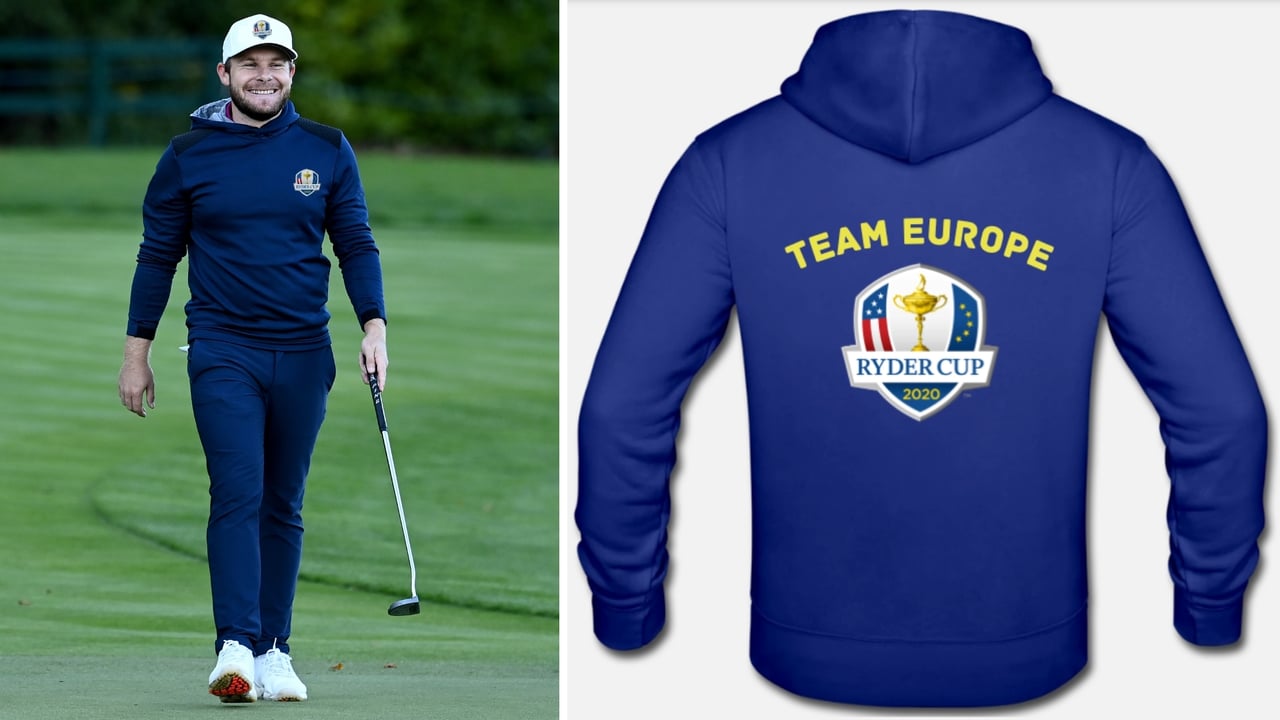 So soll der Hoodie der neuen Ryder-Cup-Uniformen aussehen. (Foto: Getty/Ryder Cup Europe) So soll der Hoodie der neuen Ryder-Cup-Uniformen aussehen. (Foto: Getty/Ryder Cup Europe)