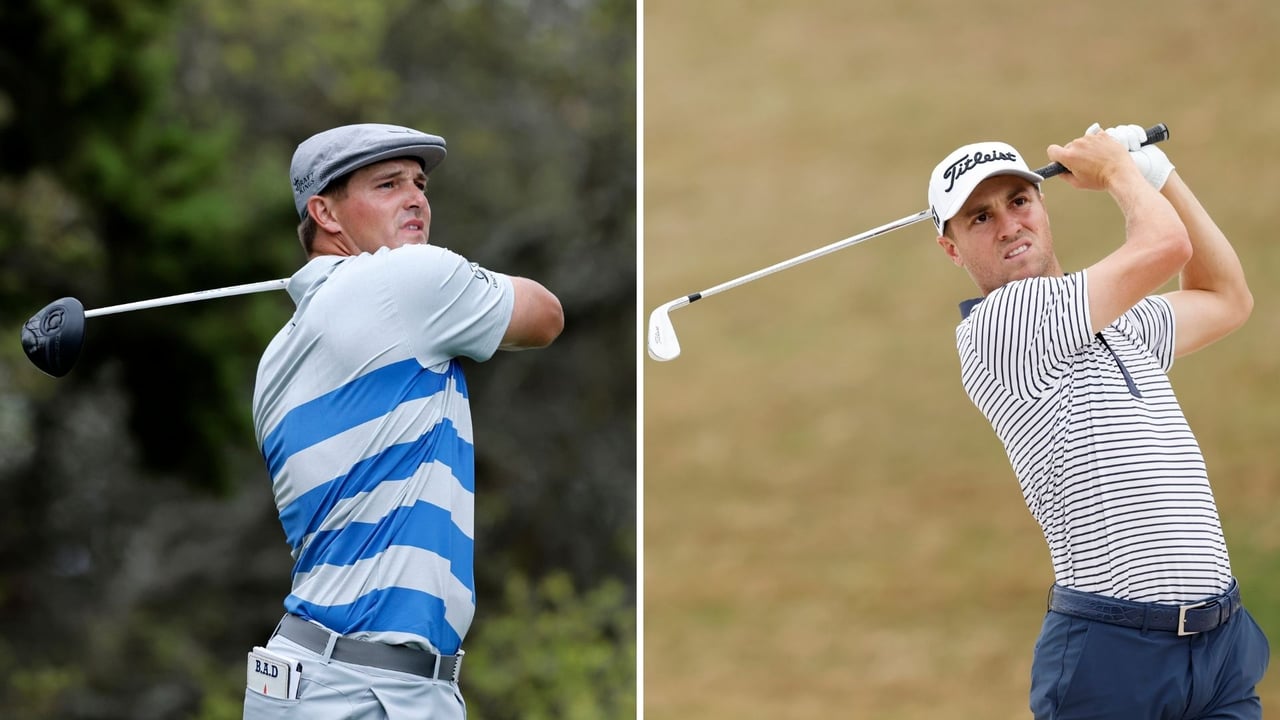 Bryson DeChambeau (li.) und Justin Thomas beim WGC Matchplay. (Fotos: Getty)