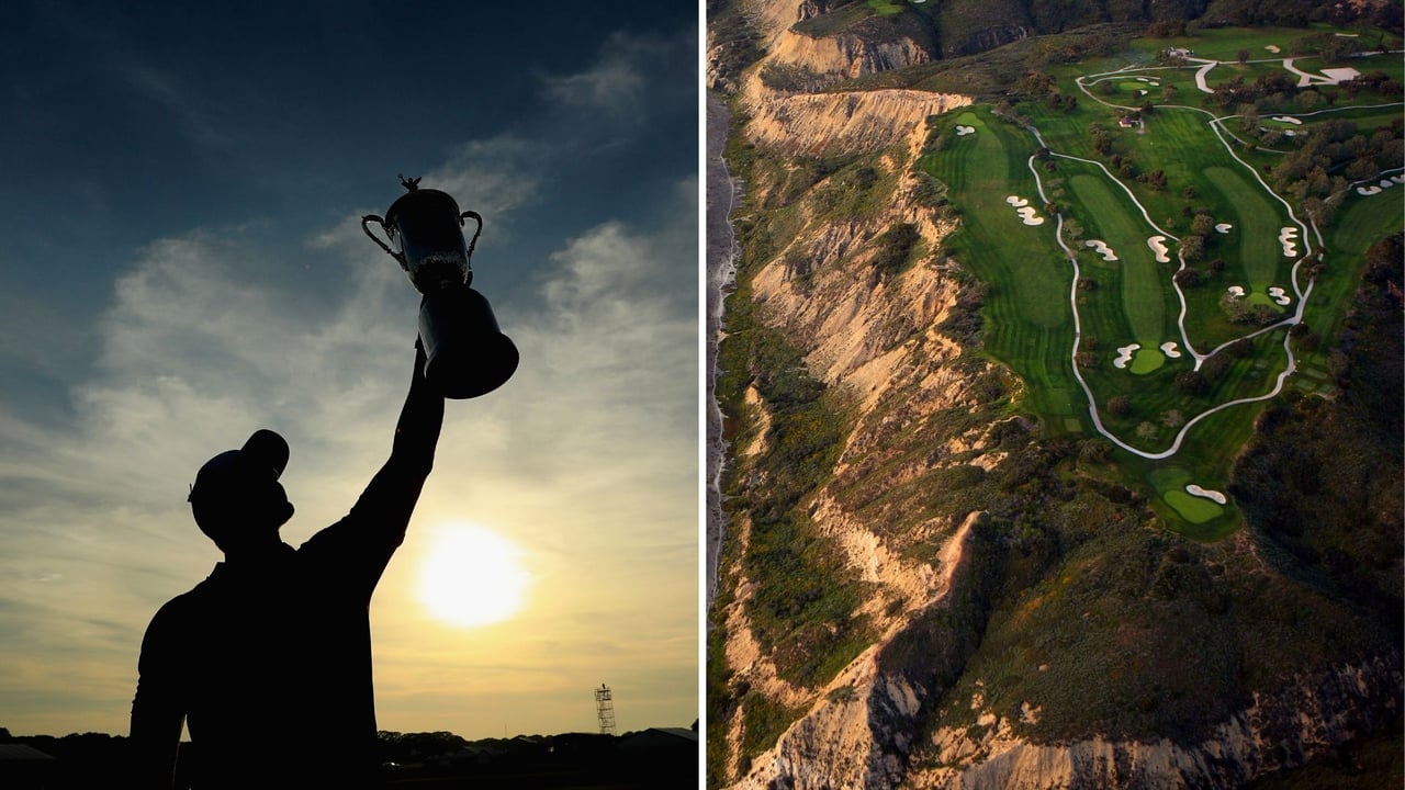 Links das Objekt der Begierde, rechts Torrey Pines, Austragungsort der US Open 2021. (Foto: Getty) Links das Objekt der Begierde, rechts Torrey Pines, Austragungsort der US Open 2021. (Foto: Getty)