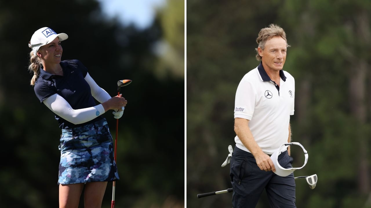 Sophia Popov und Bernhard Langer sind an diesem Wochenende bei Major-Turnieren ihrer Touren unterwegs. (Foto: Getty) Sophia Popov und Bernhard Langer sind an diesem Wochenende bei Major-Turnieren ihrer Touren unterwegs. (Foto: Getty)