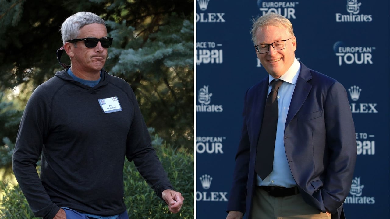 Jay Monahan (li.) und Keith Pelly (re.) die Bosse von PGA und European Tour. (Fotos: Getty) Jay Monahan (li.) und Keith Pelly (re.) die Bosse von PGA und European Tour. (Fotos: Getty)