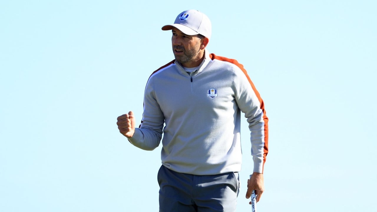 Die Reaktionen der Spieler auf die Vormittagsmatches am Samstag des Ryder Cup 2021. (Foto: Getty) Die Reaktionen der Spieler auf die Vormittagsmatches am Samstag des Ryder Cup 2021. (Foto: Getty)