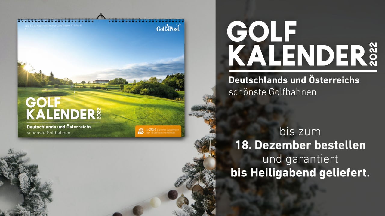 Das perfekte Weihnachtsgeschenk für Golfer. Der Golfkalender 2022 von Golf Post! (Quelle: Golf Post) Das perfekte Weihnachtsgeschenk für Golfer. Der Golfkalender 2022 von Golf Post! (Quelle: Golf Post)