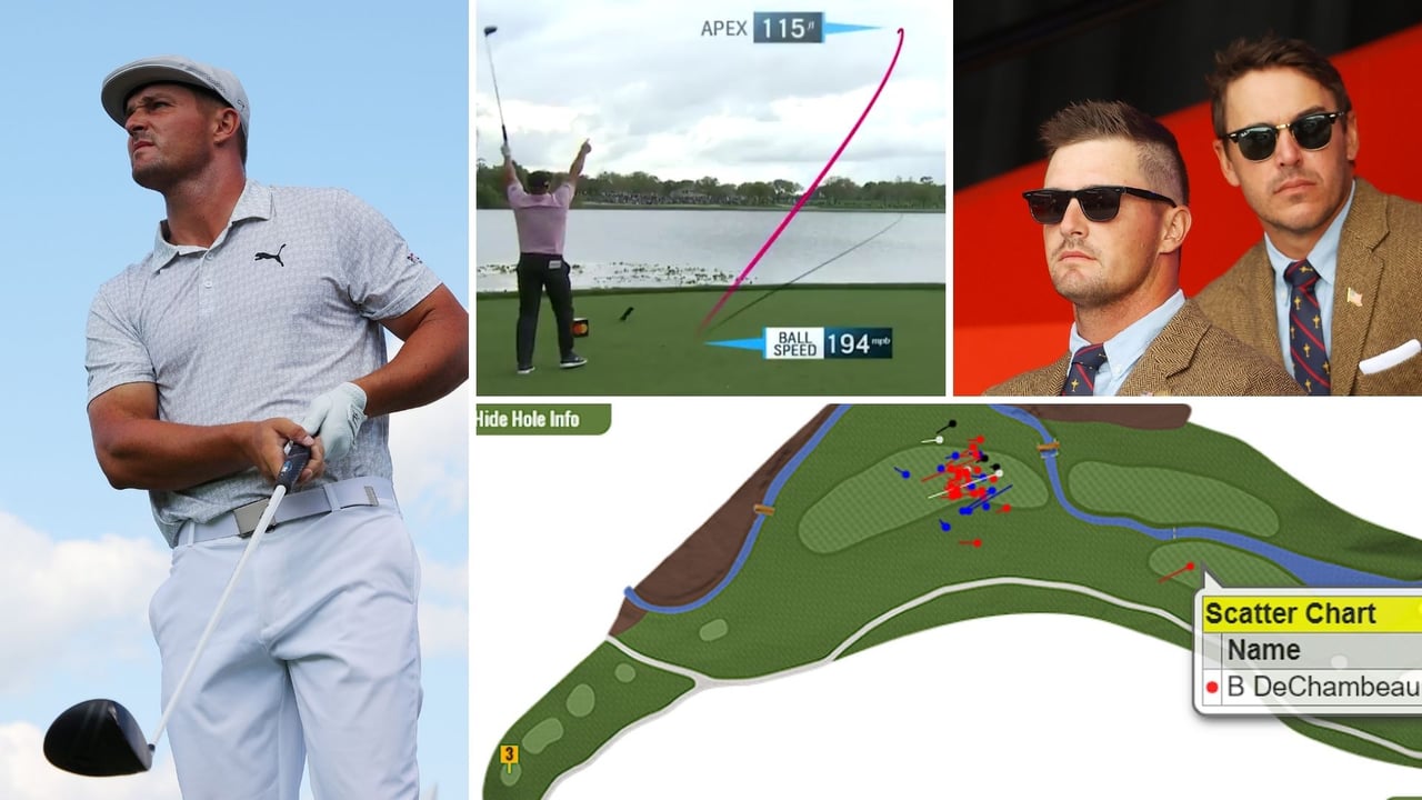 Das Jahr des Bryson Dechambeau in Bildern: Long Drives, Rekorde und die Fehde mit Koepka. (Fotos: Getty/Twitter) Das Jahr des Bryson Dechambeau in Bildern: Long Drives, Rekorde und die Fehde mit Koepka. (Fotos: Getty/Twitter)