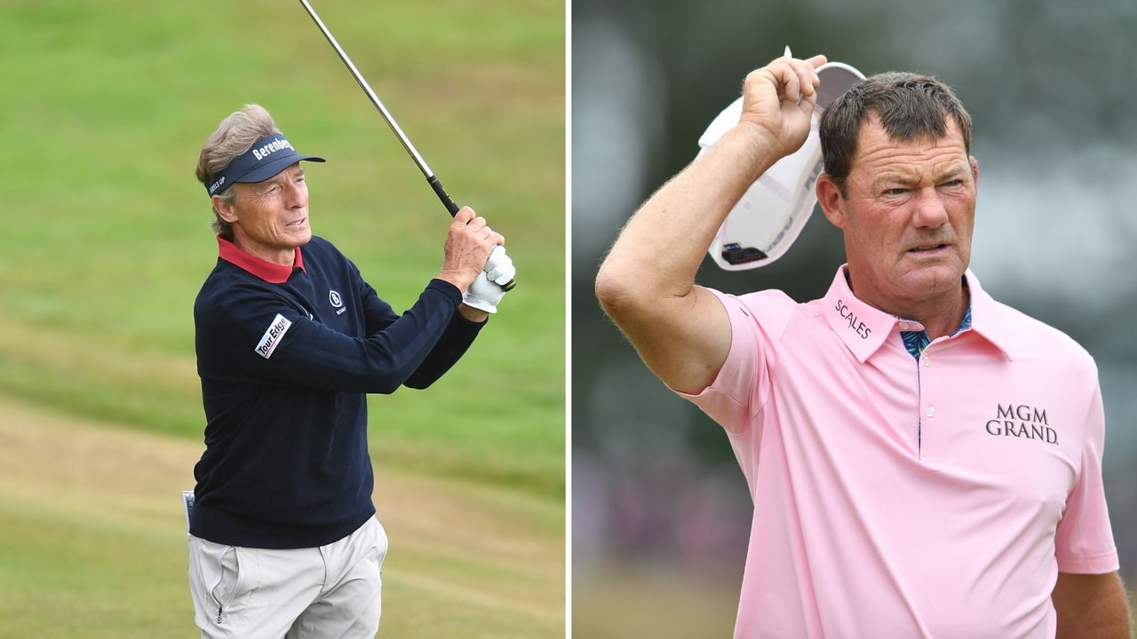 Bernhard Langer und Alex Cejka bei der PGA Tour Champions' Senior Open Championship 2022. (Foto: Getty) Bernhard Langer und Alex Cejka bei der PGA Tour Champions' Senior Open Championship 2022. (Foto: Getty)