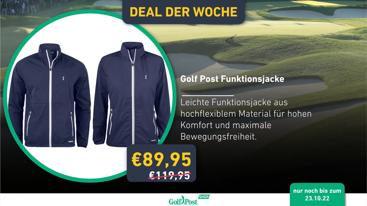 Bis zum 23.10.2022 gibt es über 25% Rabatt auf die Golf-Funktionsjacken für Damen und Herren Bis zum 23.10.2022 gibt es über 25% Rabatt auf die Golf-Funktionsjacken für Damen und Herren