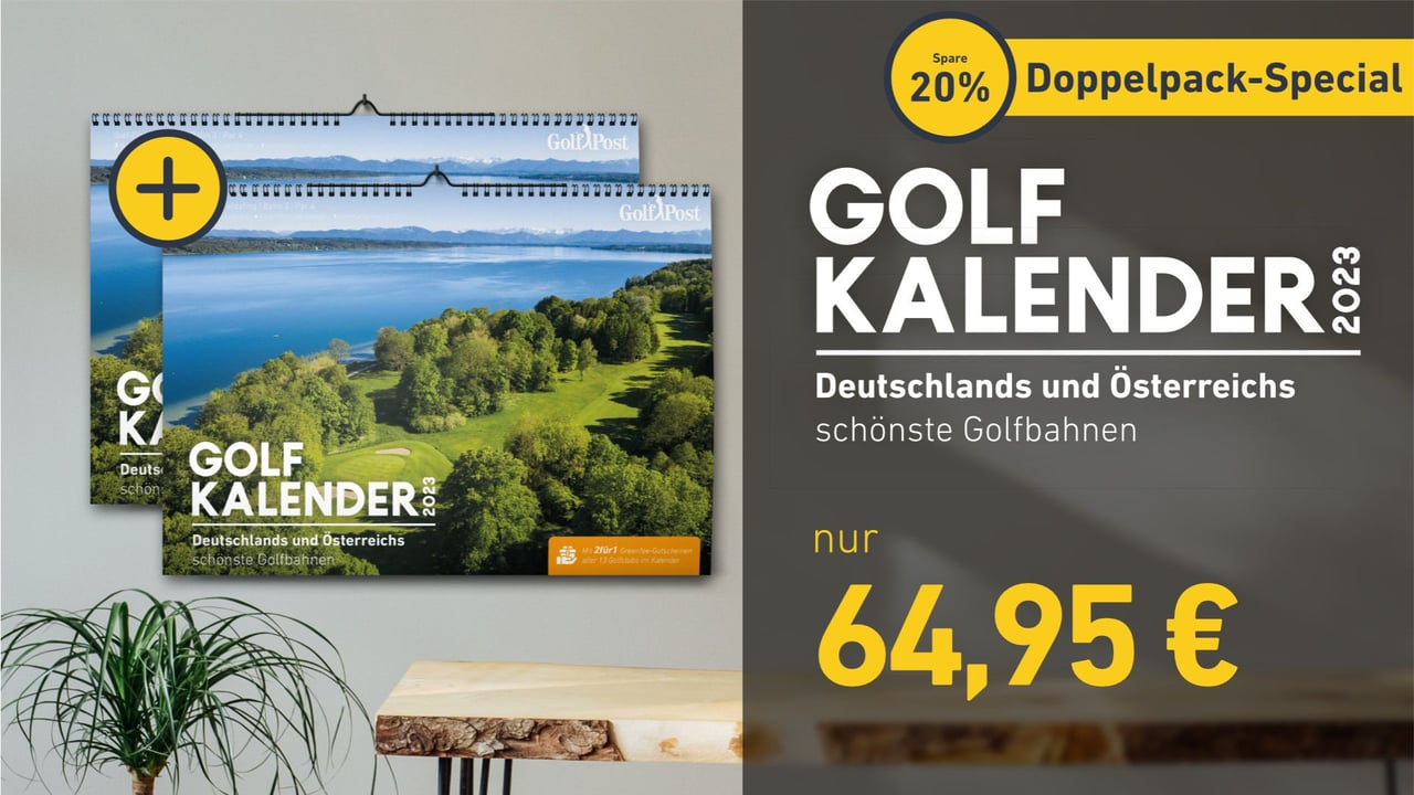 Den Golfkalender 2023 jetzt im Doppelpack bestellen und 20% sparen.