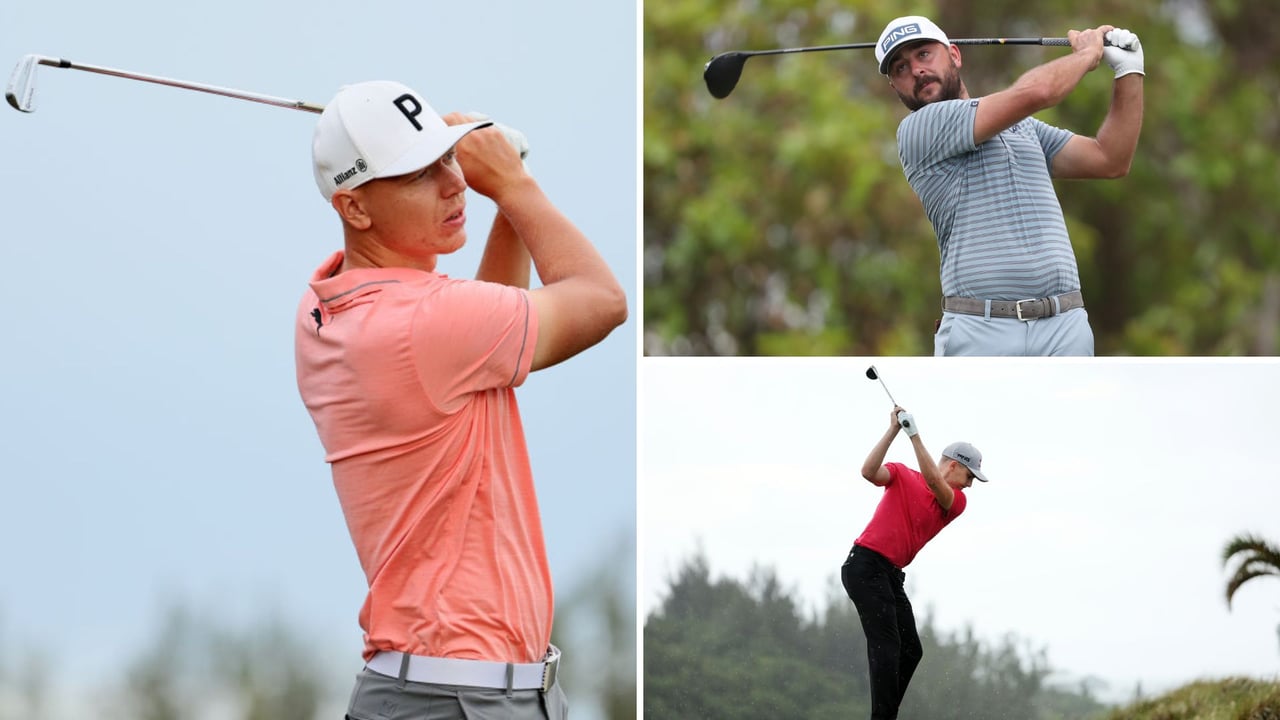 Matti Schmid, Stephan Jäger und Matthias Schwab bei der PGA Tour Bermuda Championship 2022. (Foto: Getty) Matti Schmid, Stephan Jäger und Matthias Schwab bei der PGA Tour Bermuda Championship 2022. (Foto: Getty)